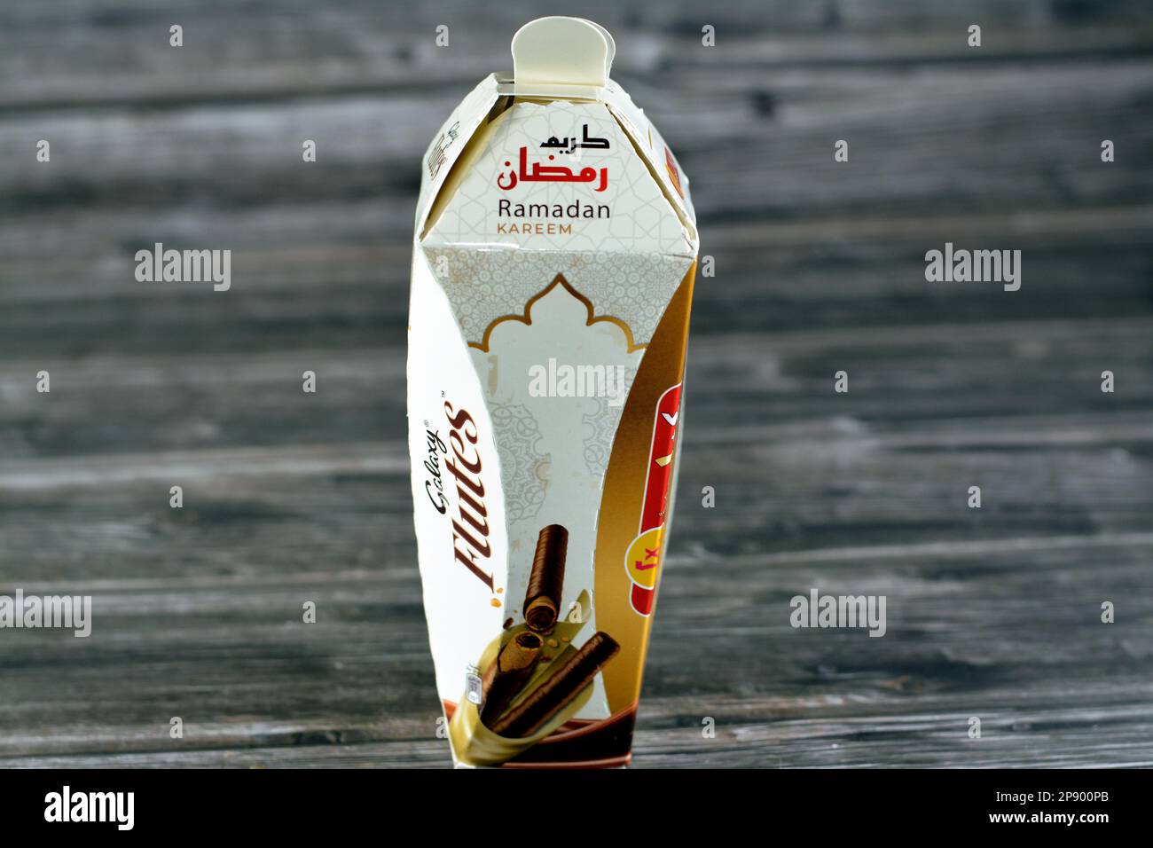 Cairo, Egypt, March 5 2023 Galaxy Flutes chocolate, a creamy chocolate
