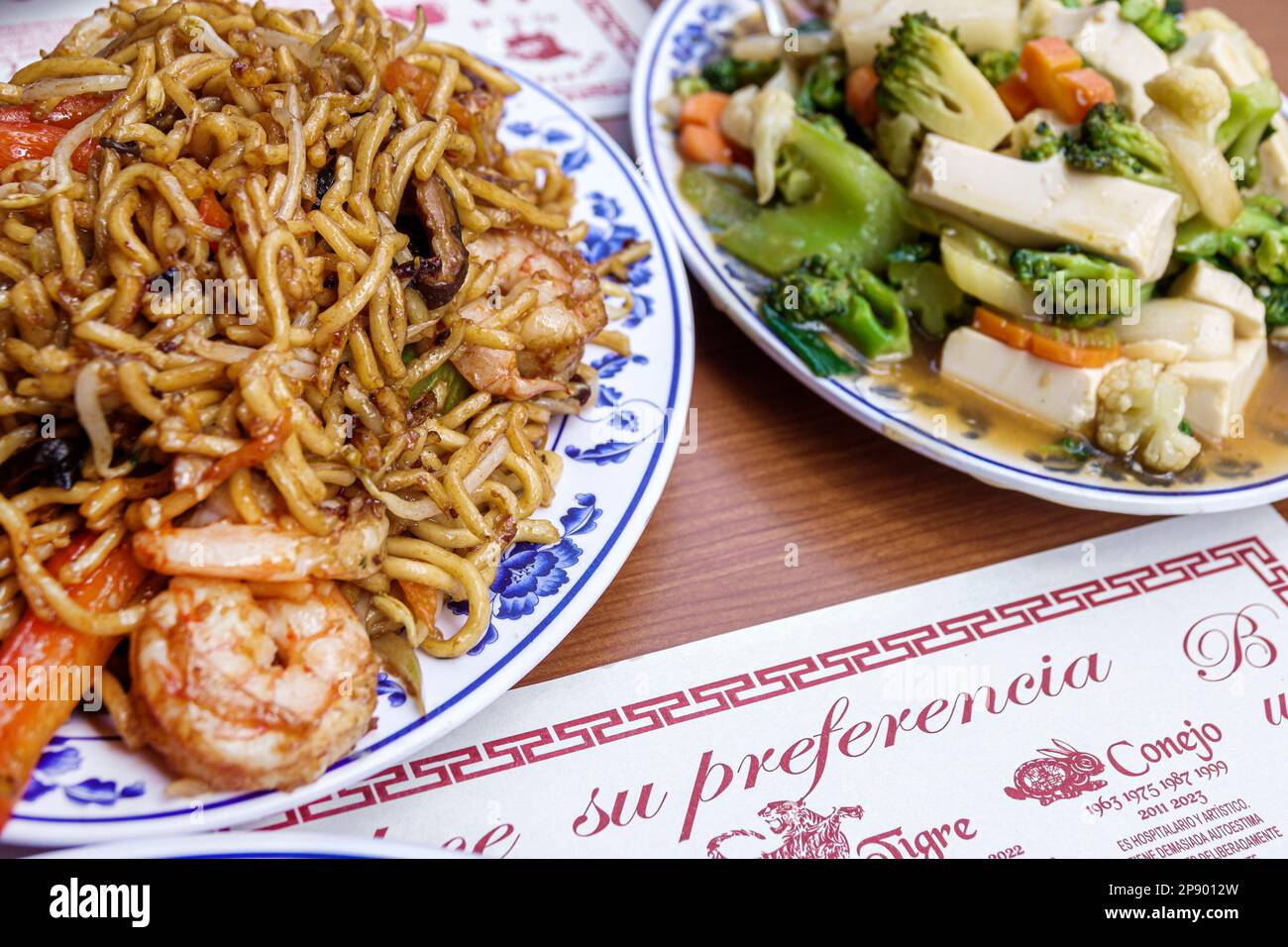 Mexico City,Barrio Chino Chinatown,shrimp lo mein,vegetables,restaurant