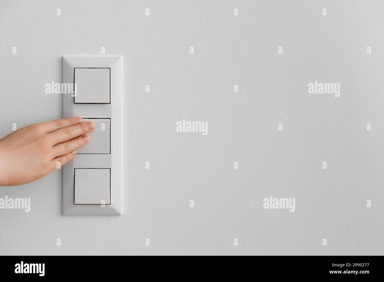 Hand switching on off light hi-res stock photography and images - Alamy