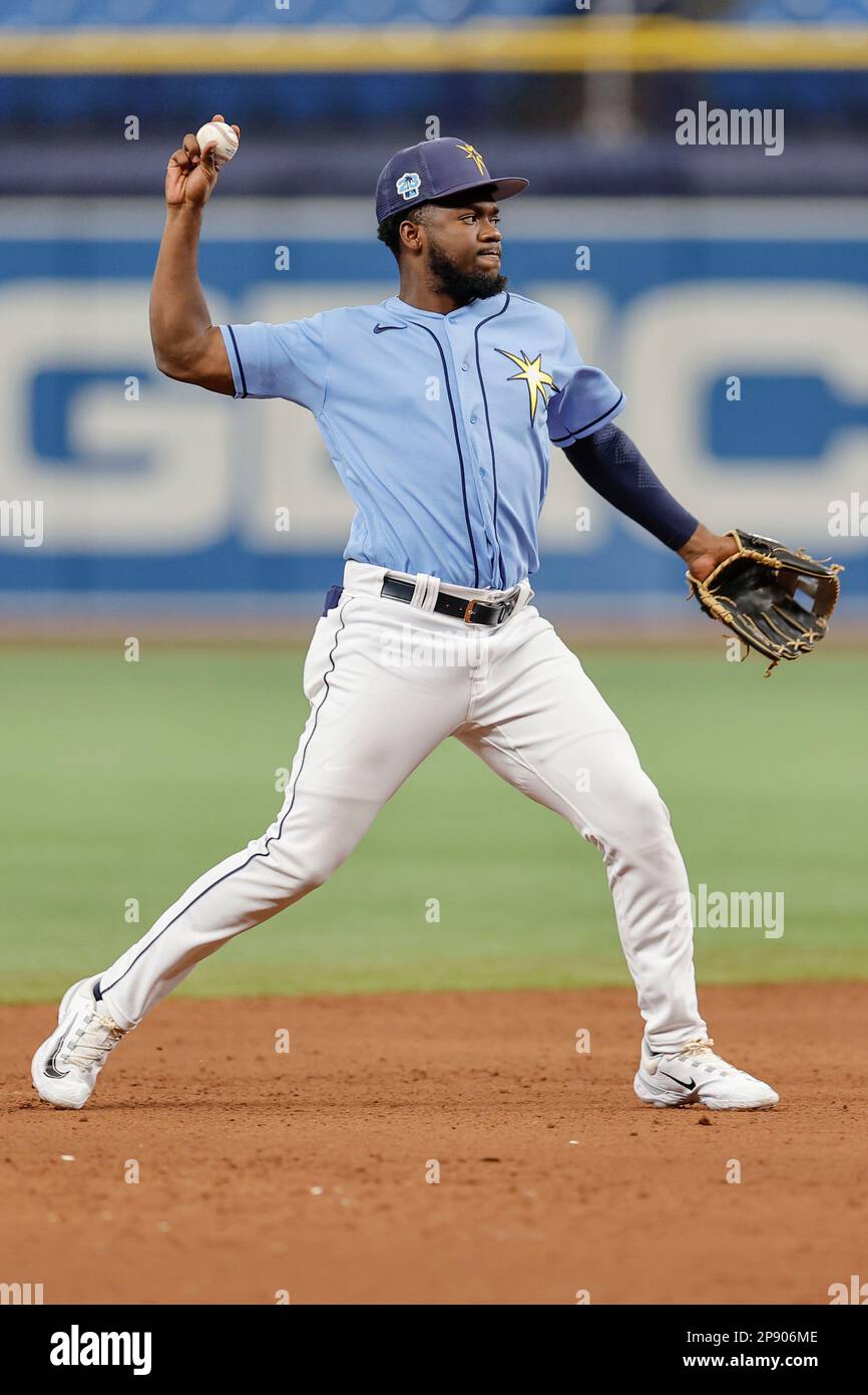 St. Petersburg, USA. 09th Mar, 2022. Tampa Bay Rays outfielder Niko  Hulsizer (76) claps the win after an MLB spring training game against the  Toronto Blue Jays at Tropicana Field., Thursday, Mar.