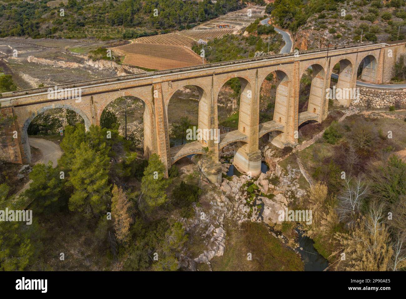 Renfe R15 railway bridge near Capçanes at the tail of the Guiamets