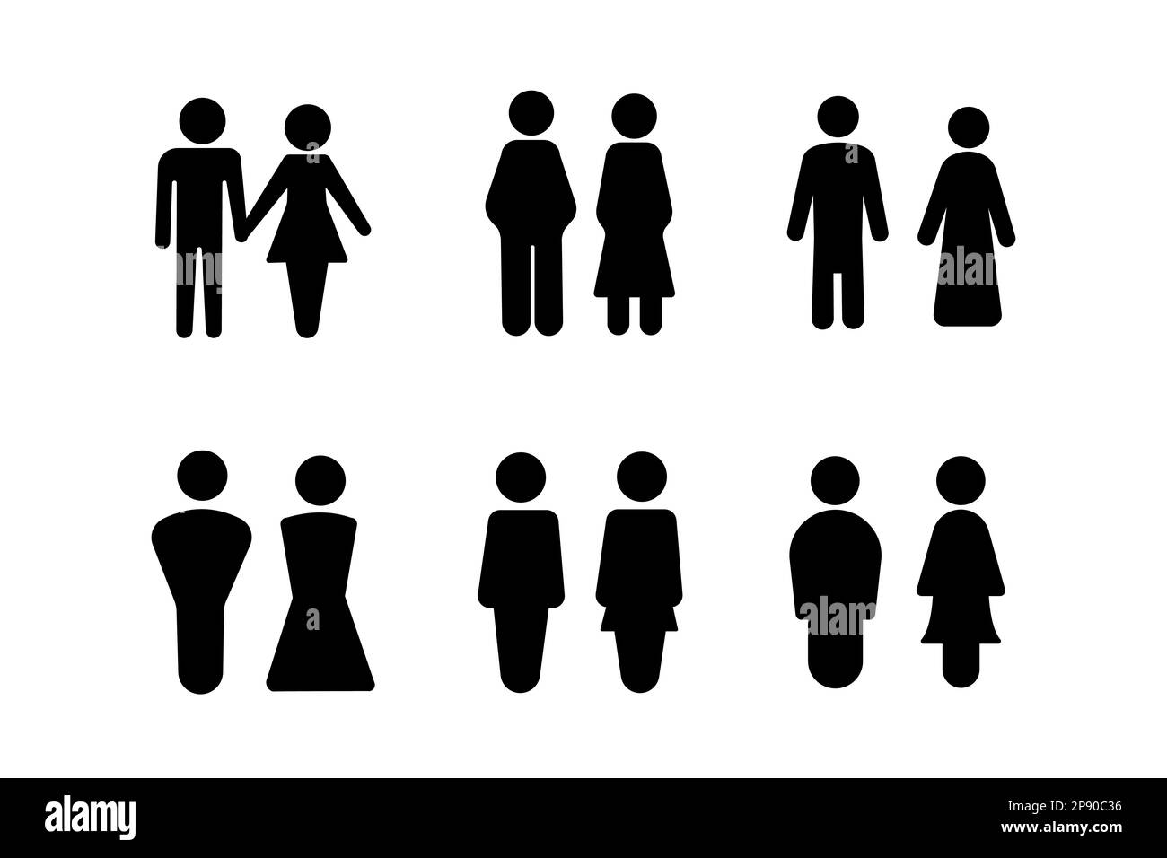 Man and woman icons set. male and female sign and symbol. Girls and boys Stock Vector