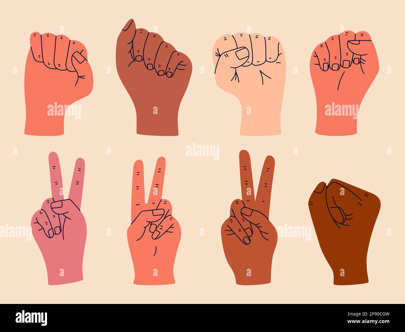Women's hands with clenched fists. Black lives matter, human rights ...