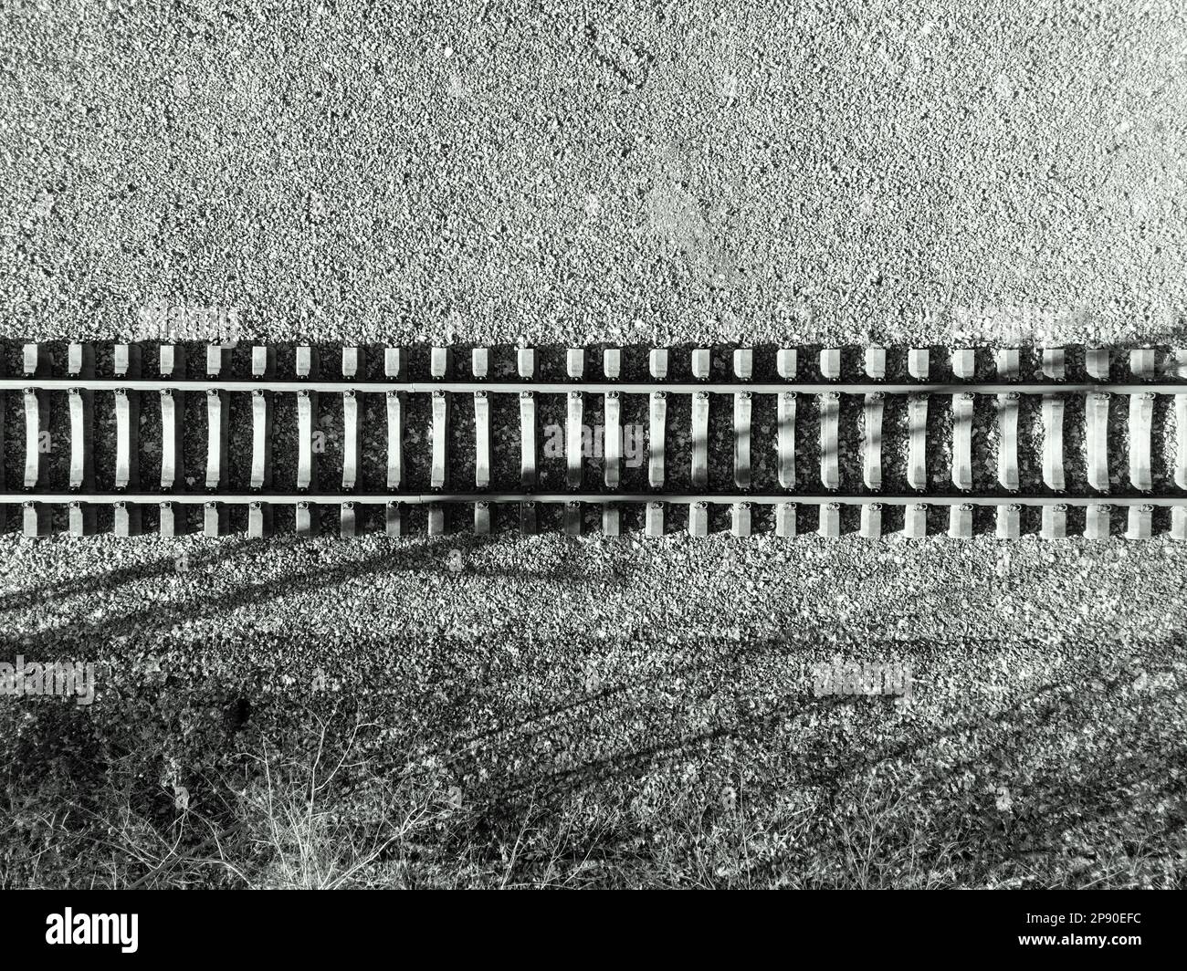 Railway tracks from the air an abandoned railway line Stock Photo