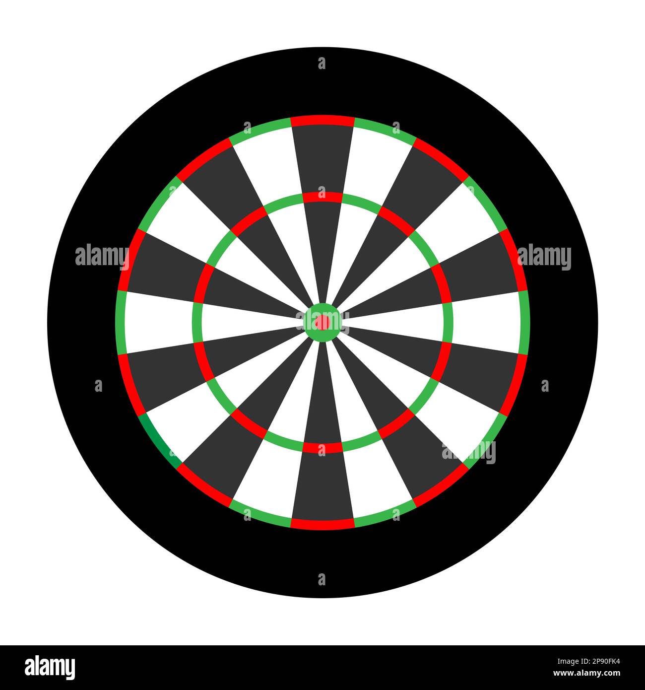 Official blank dartboard in 20 radial sections, double rings, triple