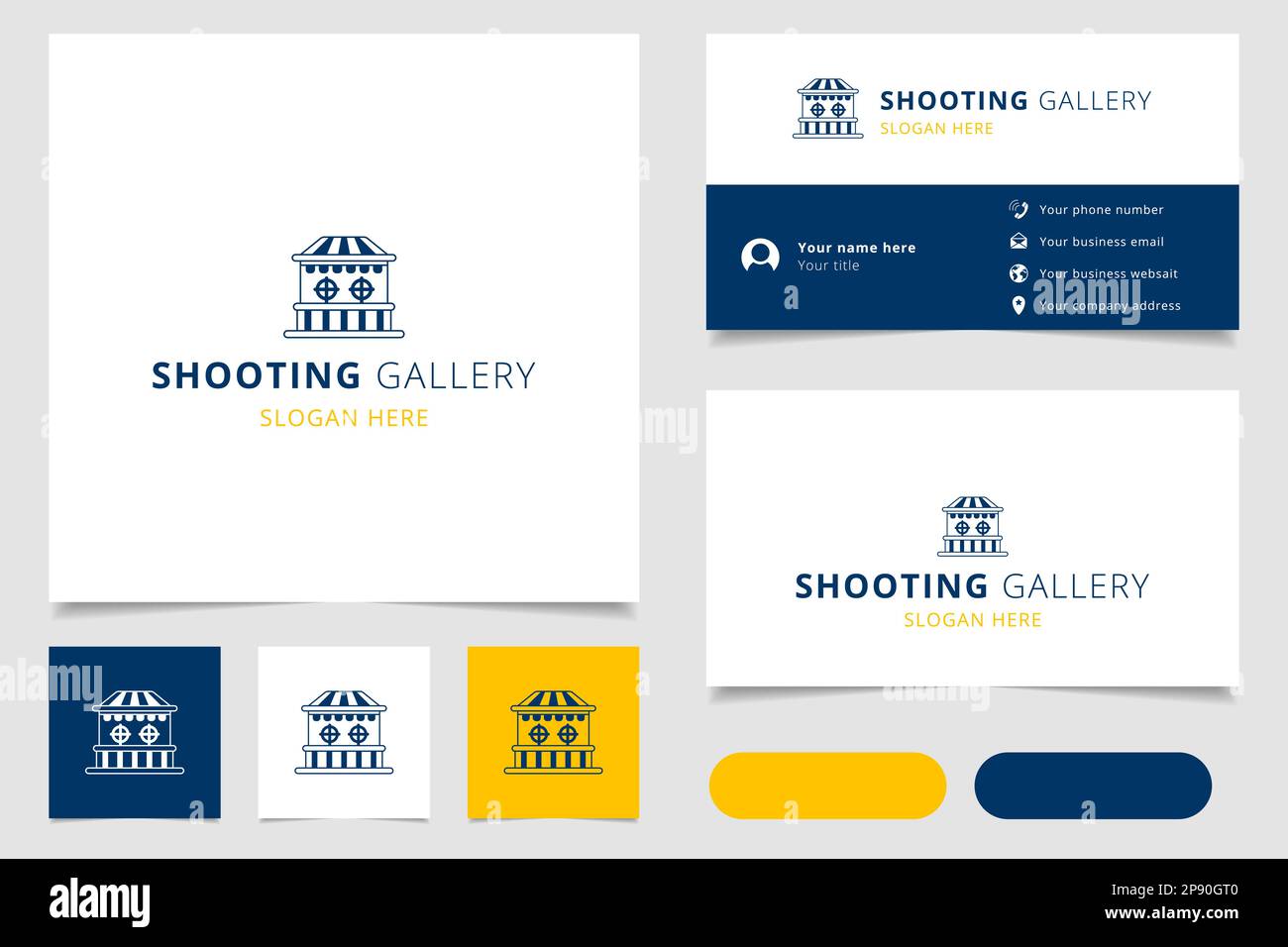 Shooting gallery logo design with editable slogan. Branding book and ...