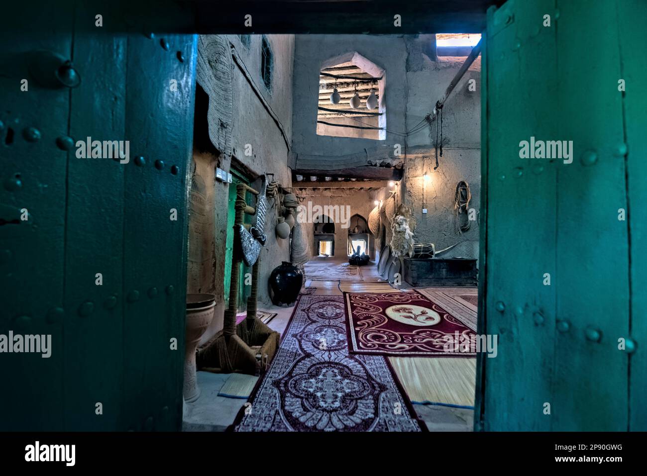 Interior of a traditional Omani home, Bait al Safah, Al Hamra, Oman ...