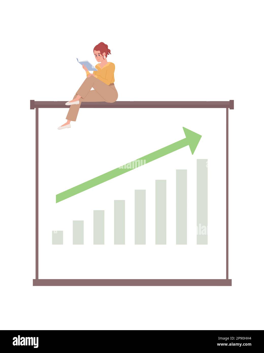 Exploring books for sales increasing flat concept vector spot ...