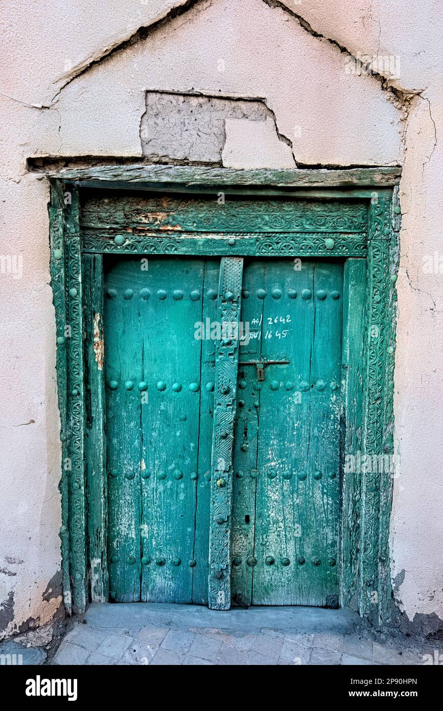 Traditional doors in Nizwa, Oman Stock Photo