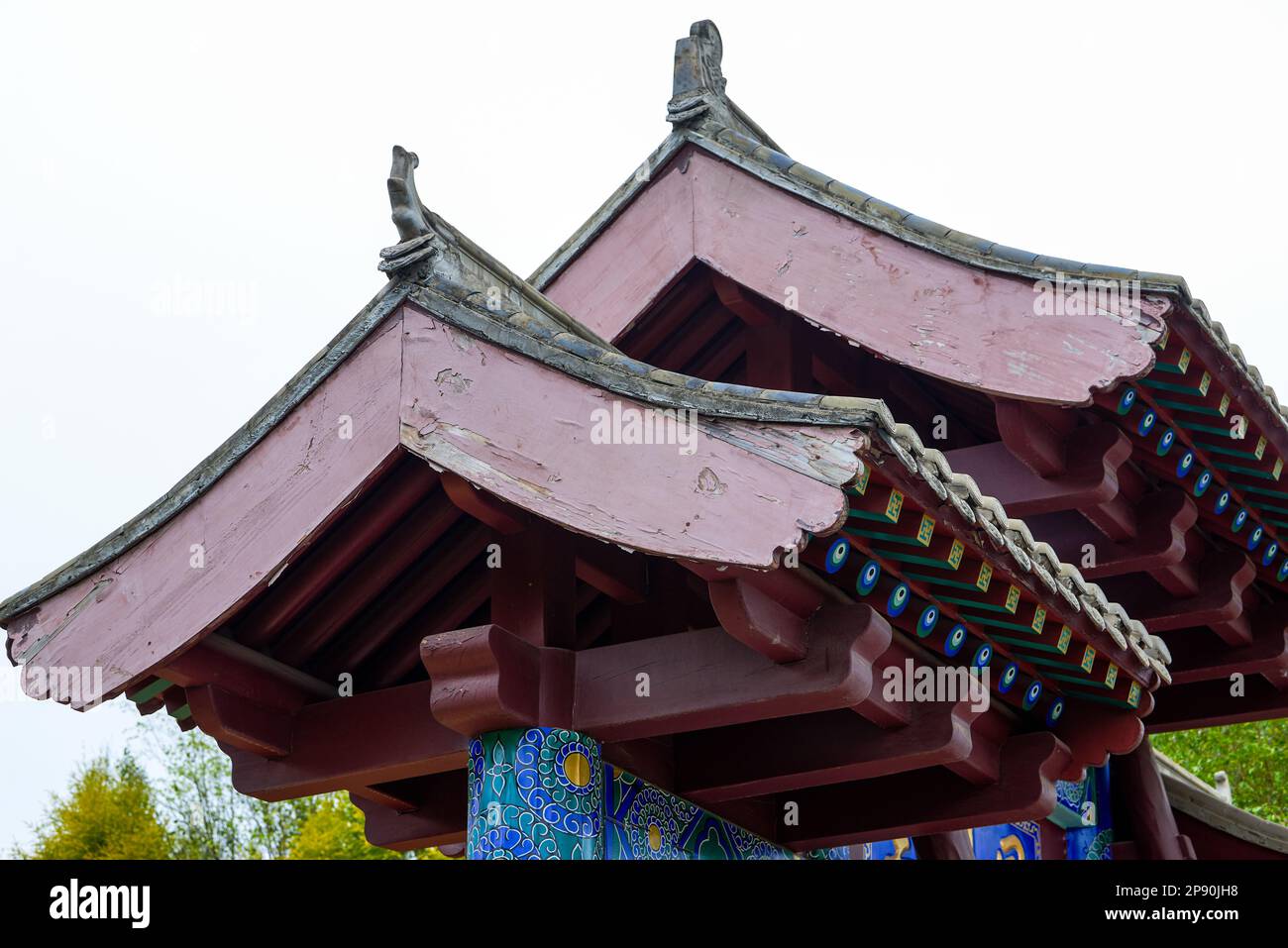 Wooden mortise and tenon roof structure of traditional Chinese
