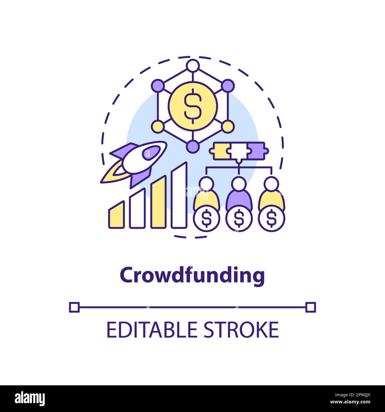Crowdfunding concept icon Stock Vector