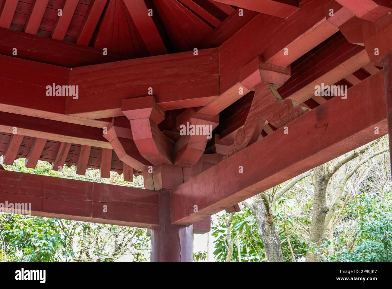 Wooden mortise and tenon roof structure of traditional Chinese