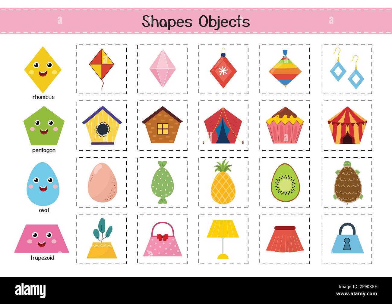 Shapes objects set for kids. Basic geometric shapes elements collection ...