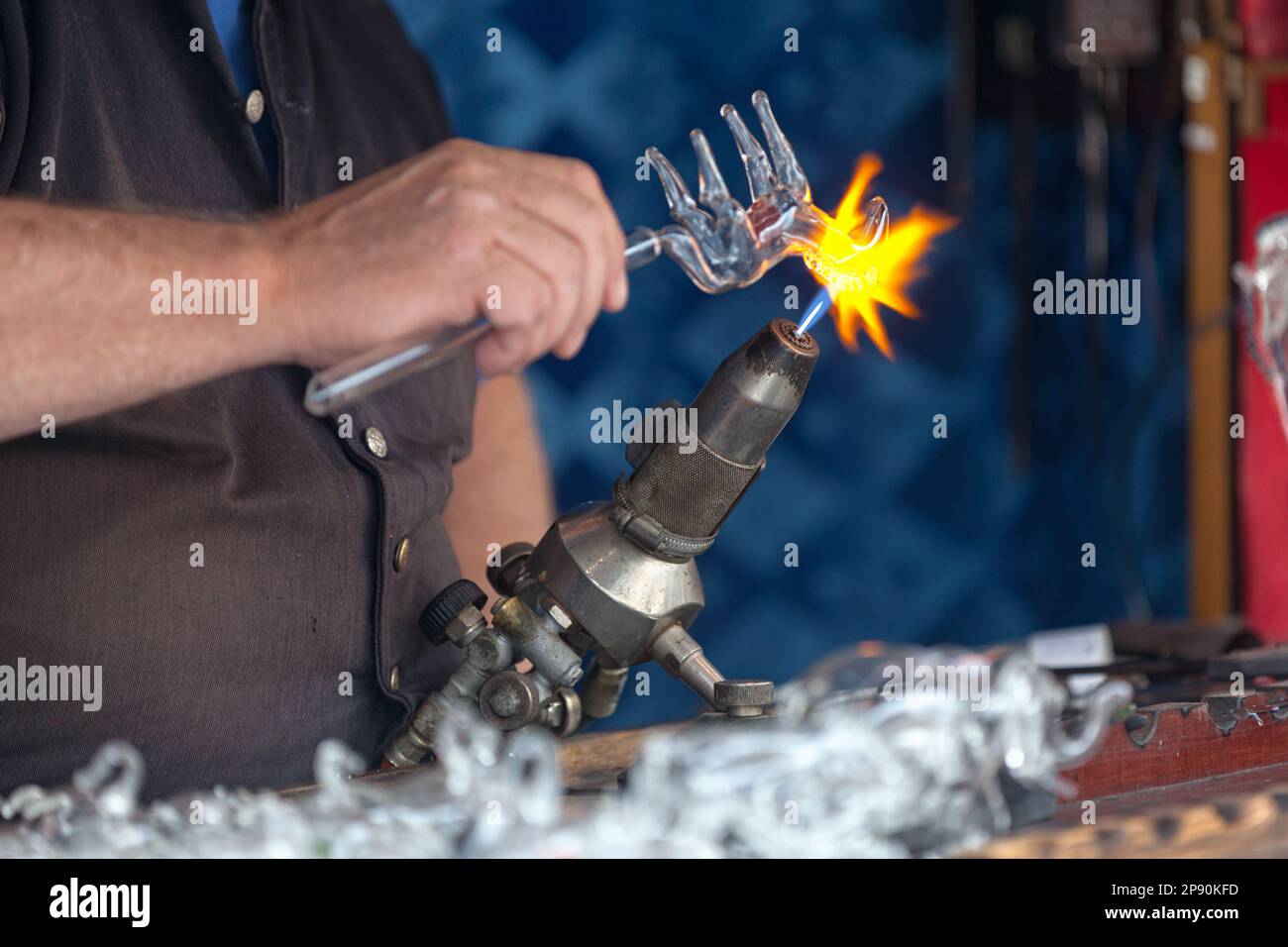 Lampworking is a type of glasswork where a torch or lamp is primarily