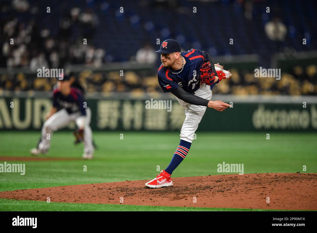 Tokyo, Japan. 10th Mar, 2023. Martin Schneider of the Czech Republic pitches the ball during the