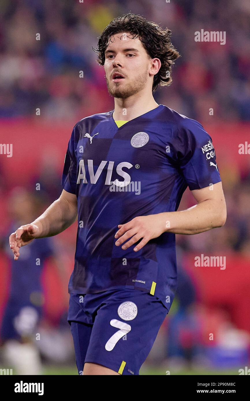 Seville, Spain. 09th Mar, 2023. Ferdi Kadioglu (7) of Fenerbahce seen during the UEFA Europa League match between Sevilla FC and Fenerbahce at Estadio Ramon Sanchez Pizjuan in Seville. (Photo Credit: Gonzales Photo/Alamy Live News Stock Photo