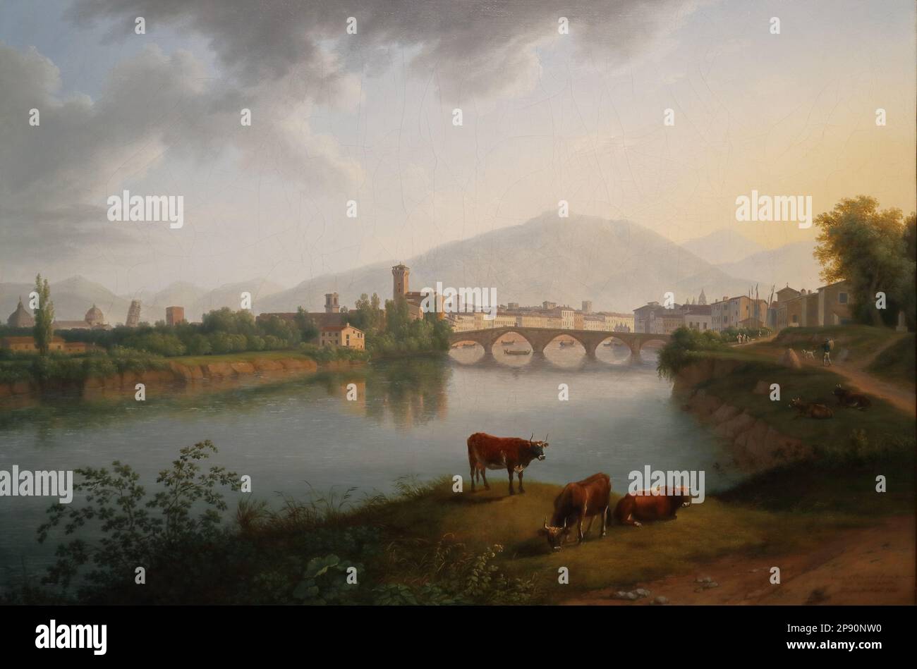 Ansicht von Pisa (View of Pisa) by German painter Jacob Philipp Hackert at the Wallraf-Richartz Museum, Cologne, Germany Stock Photo