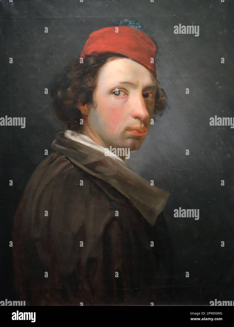 Selbstbildnis by German painter Simon Meister at the  Wallraf-Richartz Museum, Cologne, Germany Stock Photo