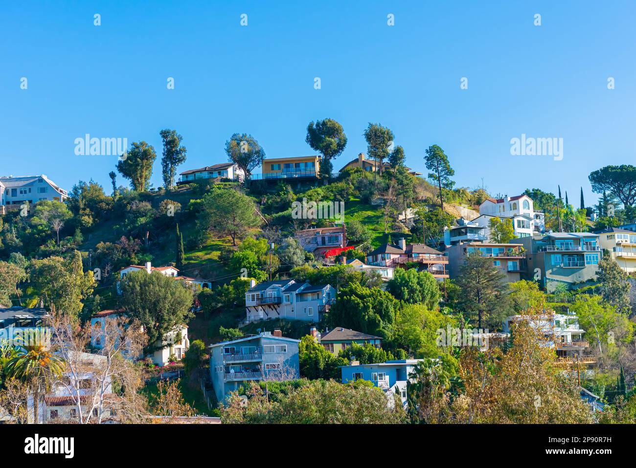 Landscape View of homes on Catalina island Stock Photo