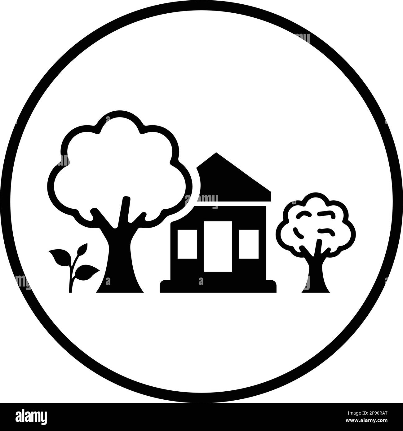 Ecology, green tree house icon. Use for commercial, print media, web or