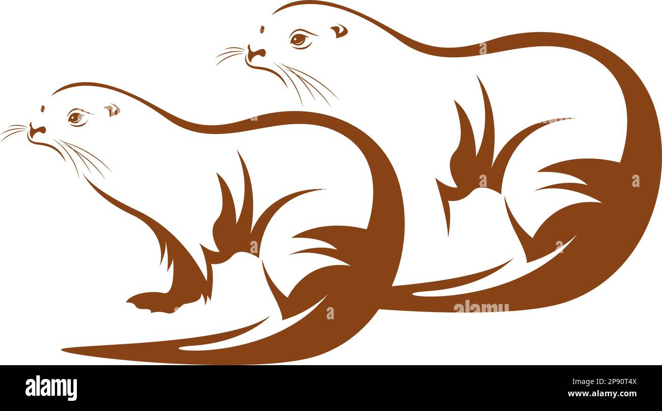 Otter icon logo design illustration Stock Vector
