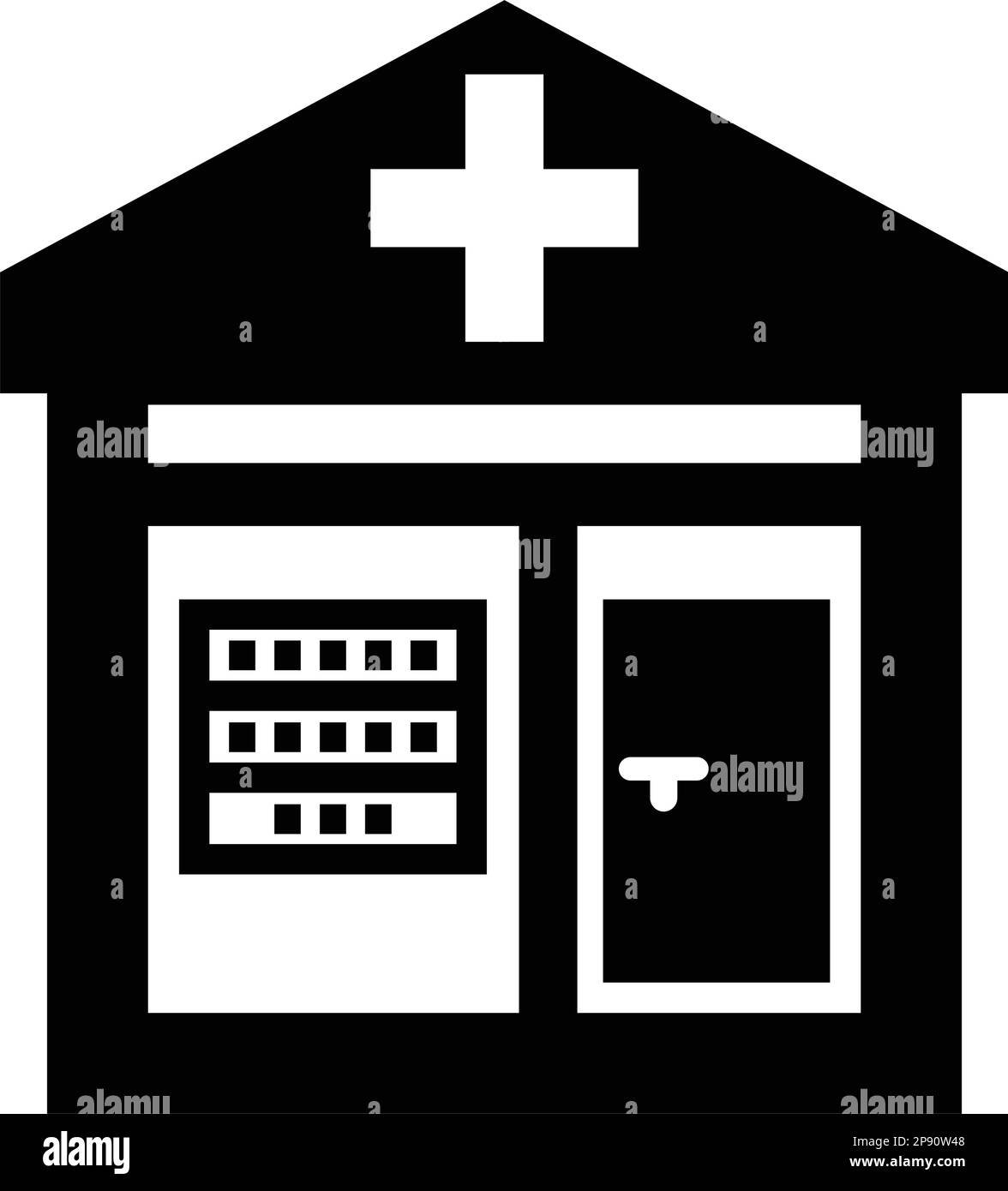Medical shop, Pharmacy icon, vector graphics for various use. Stock Vector