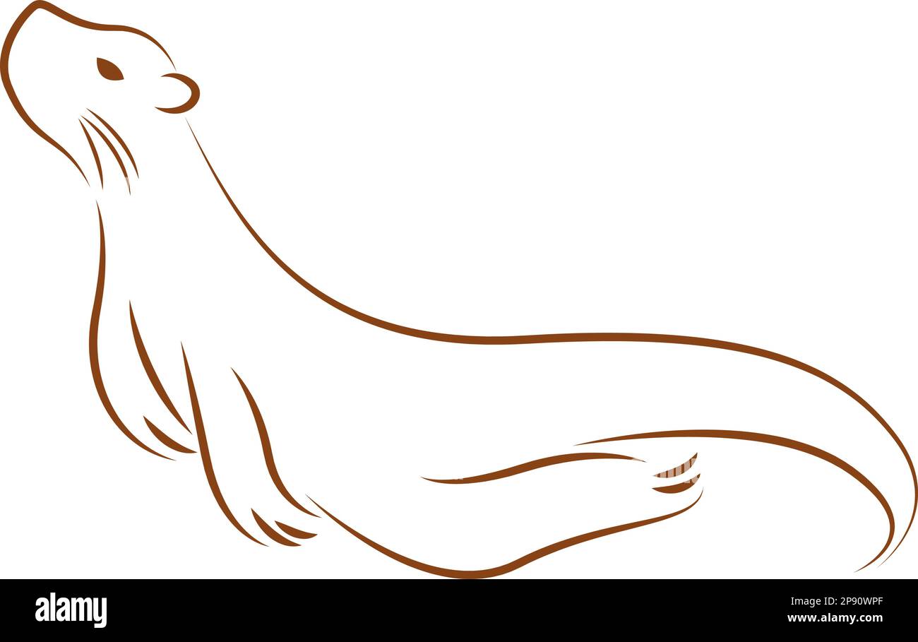 Otter icon logo design illustration Stock Vector
