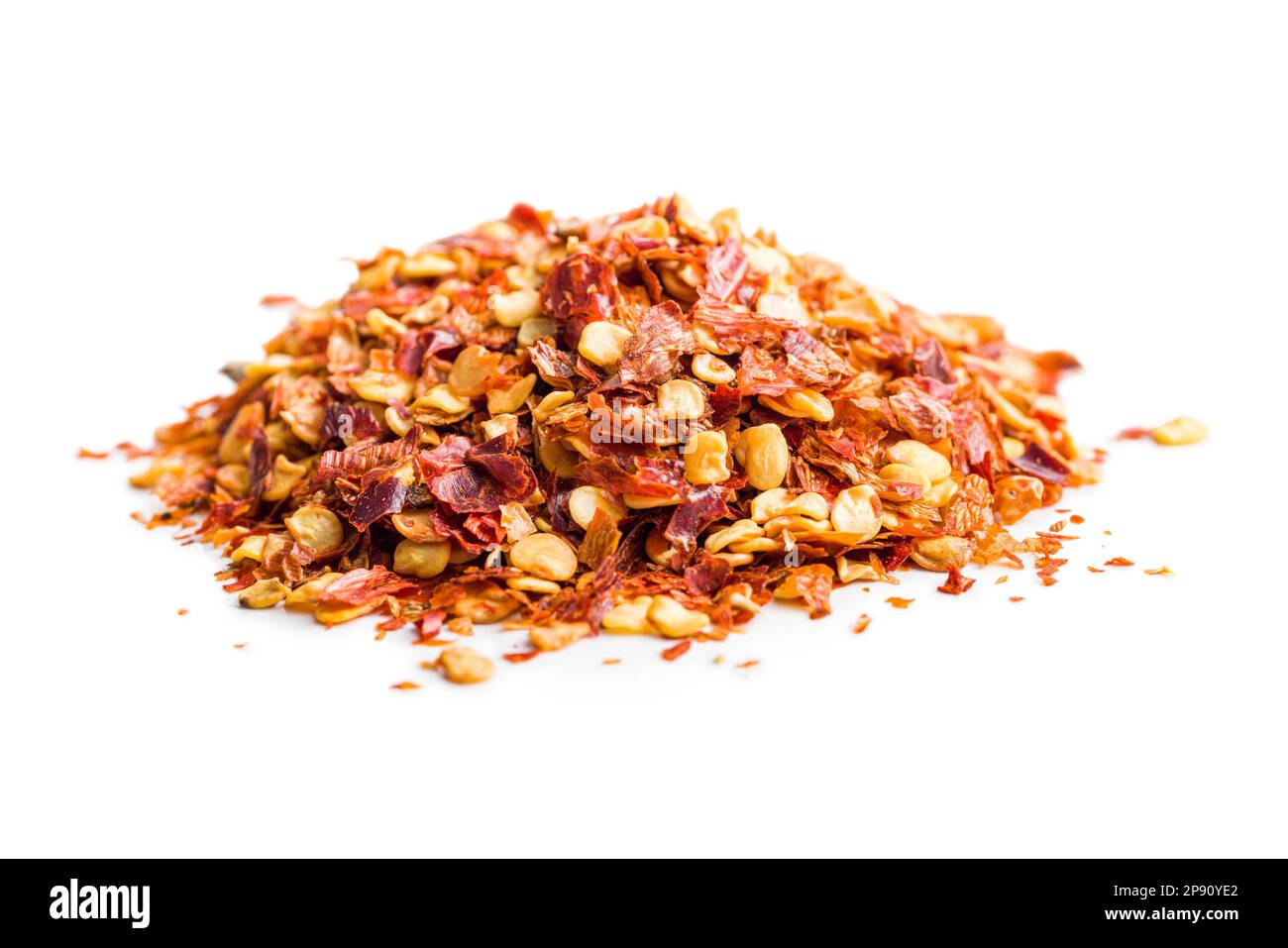 Dry chili pepper flakes. Crushed red peppers isolated on the white background Stock Photo Alamy