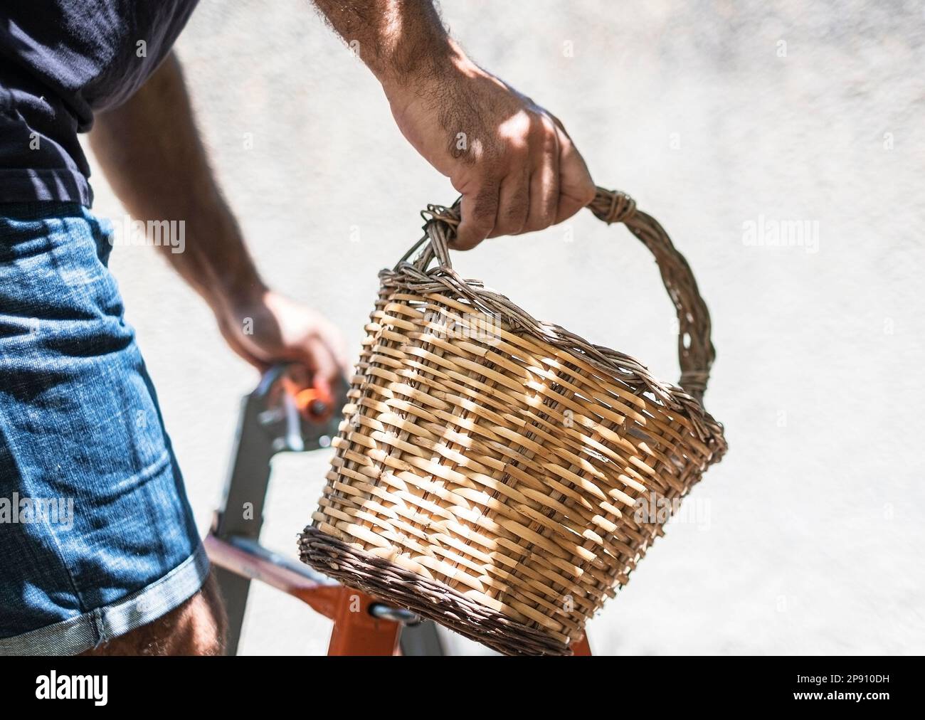 Farmer holding wicker basket hi-res stock photography and images - Alamy