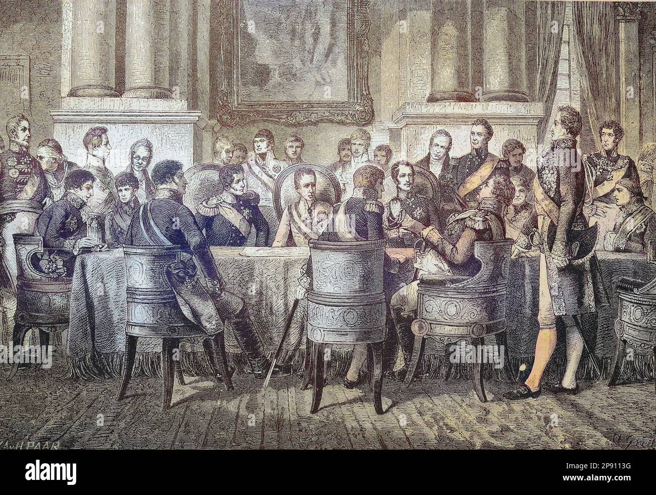 Der Wiener Kongreß im Jahre 1815, Oesterreich, Historisch, digital restaurierte Reproduktion von einer Vorlage aus dem 19. Jahrhundert Stock Photo