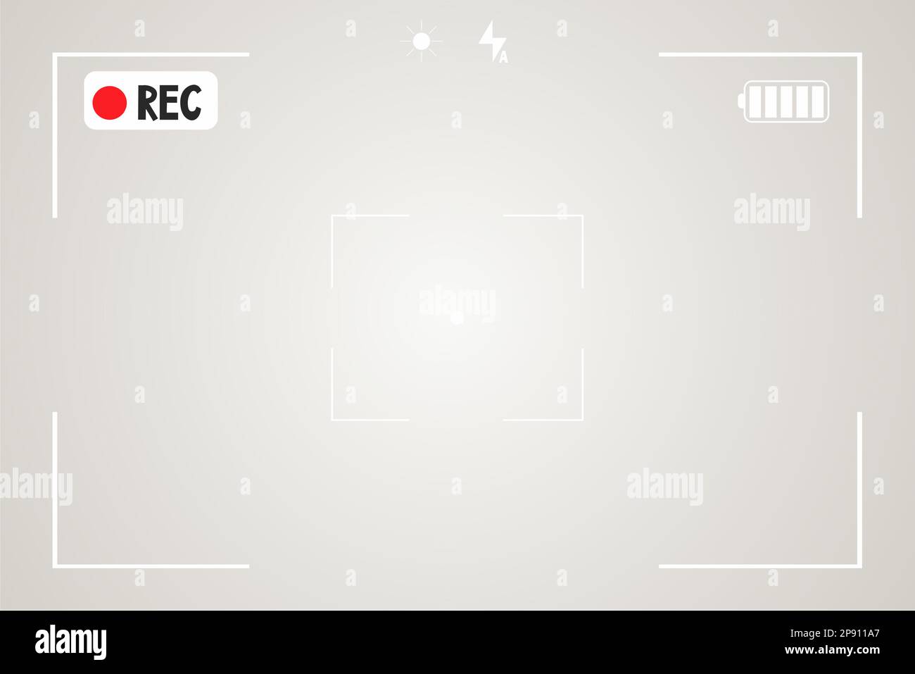 Video camera viewfinder overlay template, interface. Photo focus screen