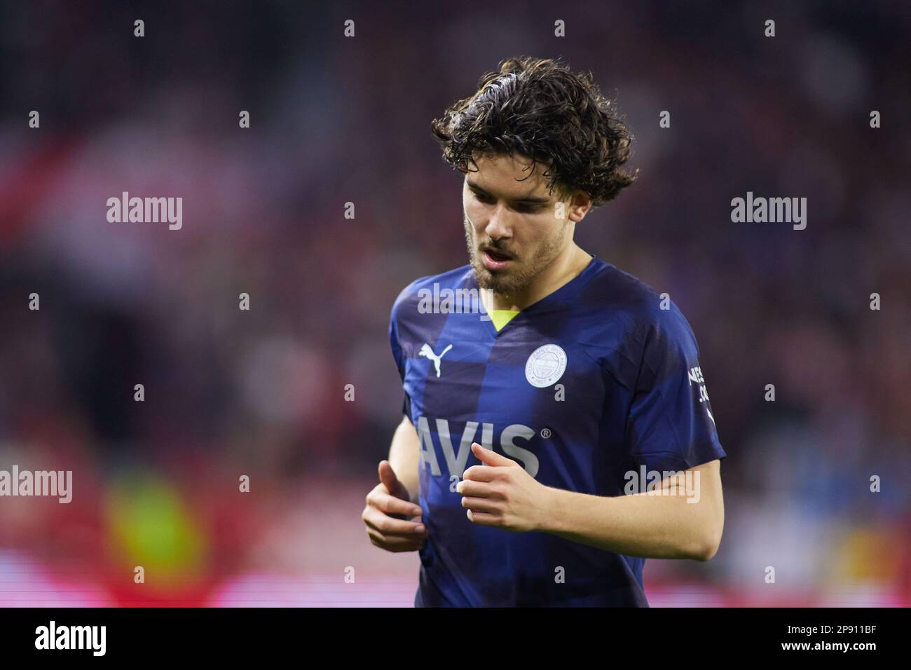 Sevilla, Spain - 09/03/2023, Ferdi Kadioglu of Fenerbahce during the UEFA Europa League, Round of 16, 1st leg football match between Sevilla FC and Fenerbahce on March 9, 2023 at Estadio Ramon Sanchez Pizjuan in Sevilla, Spain - Photo: Joaquin Corchero/DPPI/LiveMedia Stock Photo