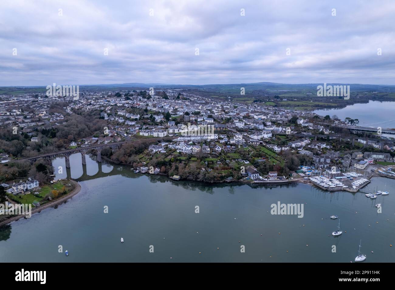 Saltash, Cornwall - Drone Aerial Photo Stock Photo