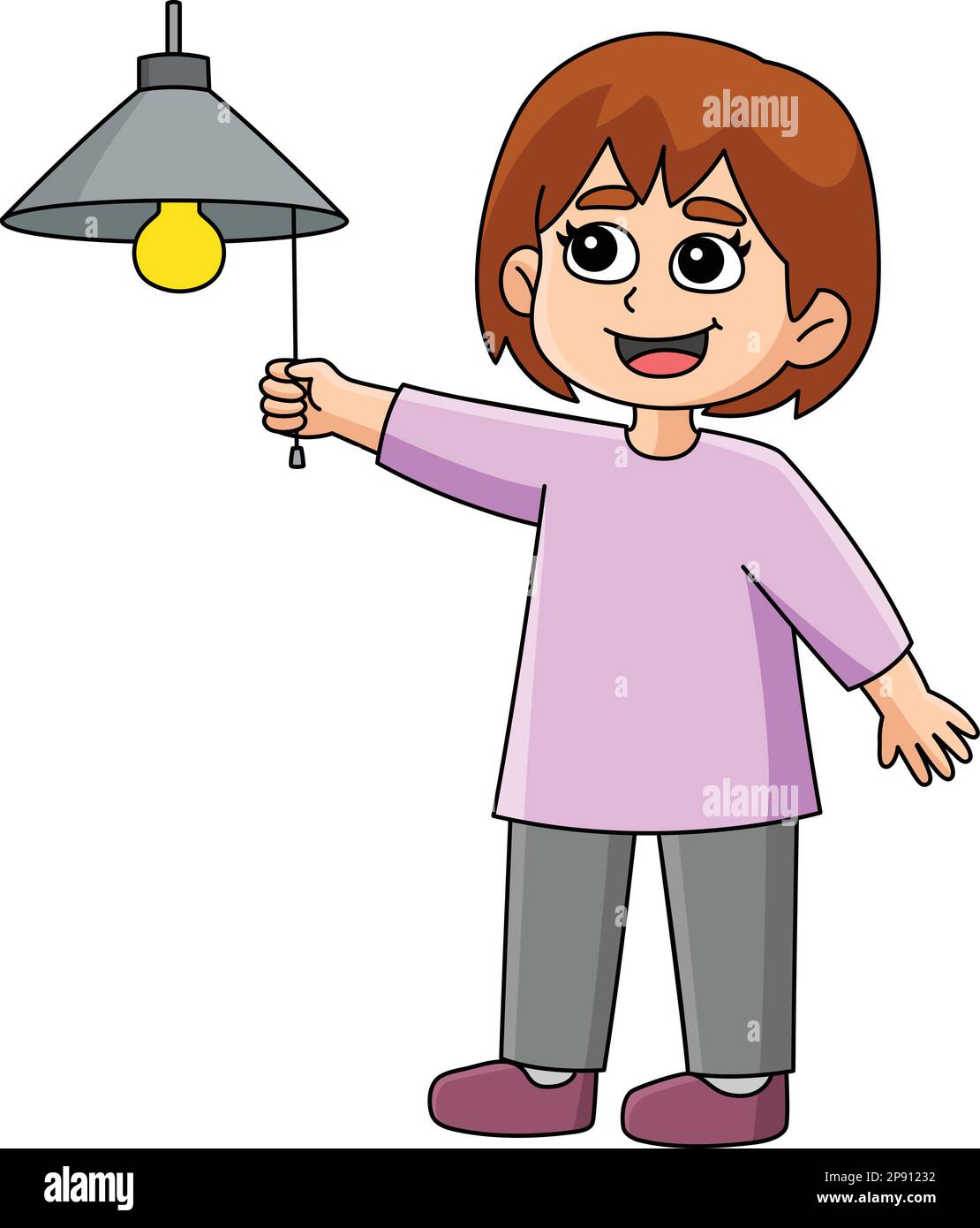 Girl Conserving Energy Cartoon Colored Clipart Stock Vector Image Art water-conservation-south-florida-water-management-district