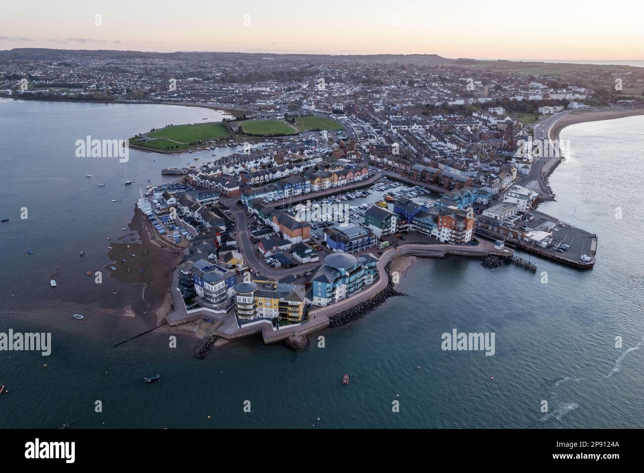 Exmouth Harbour, Devon Drone Aerial Photo Stock Photo Alamy