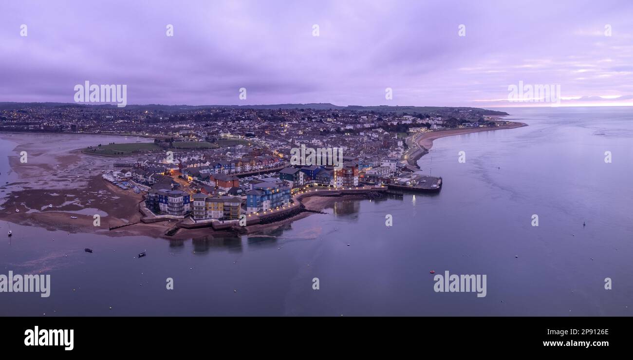 Exmouth, Devon Drone Aerial Panoramic Photo Stock Photo Alamy