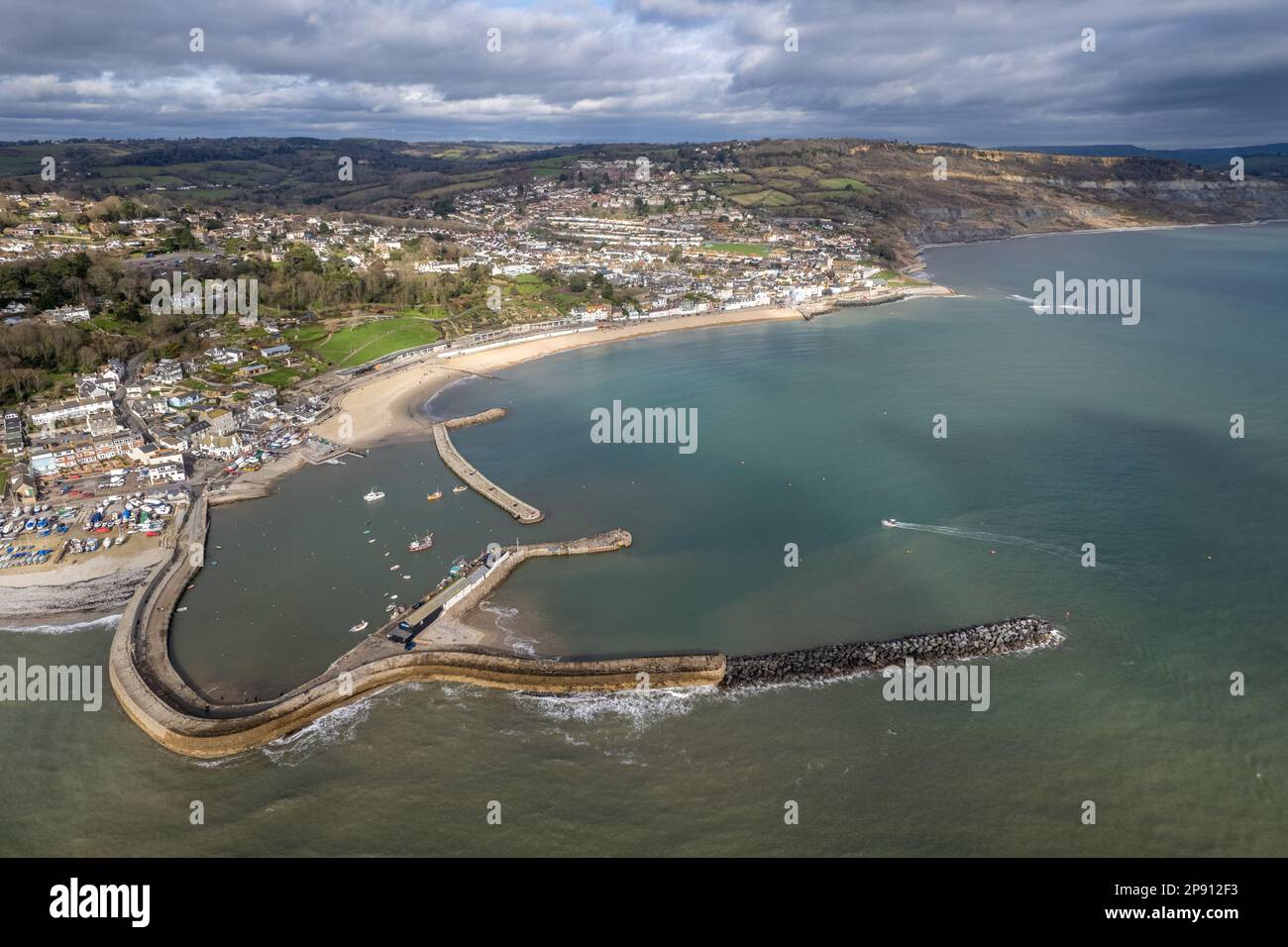 Lyme Regis, Dorset Drone Aerial Photo Stock Photo