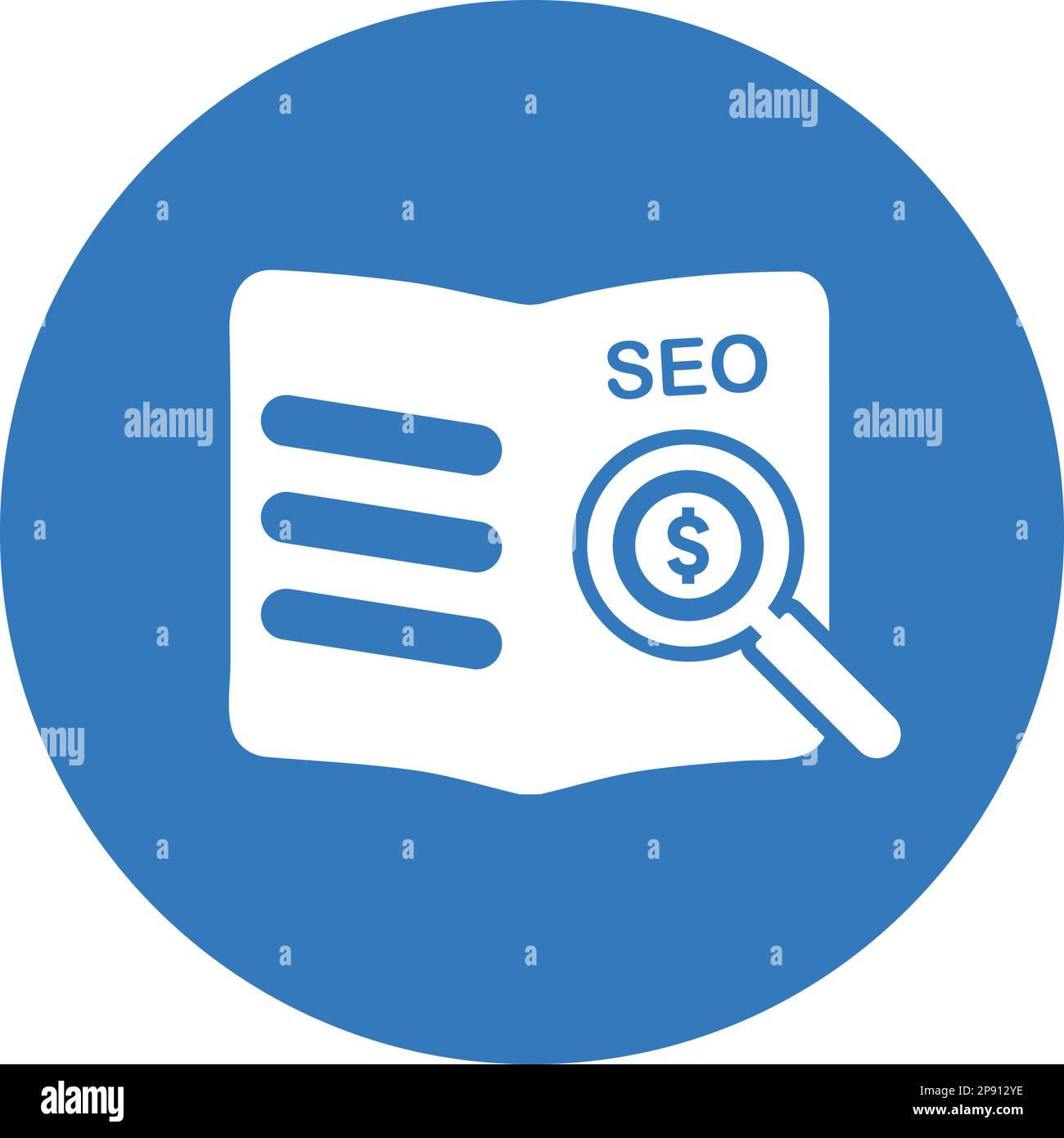 SEO guide icon. Simple vector illustration isolated on a white ...