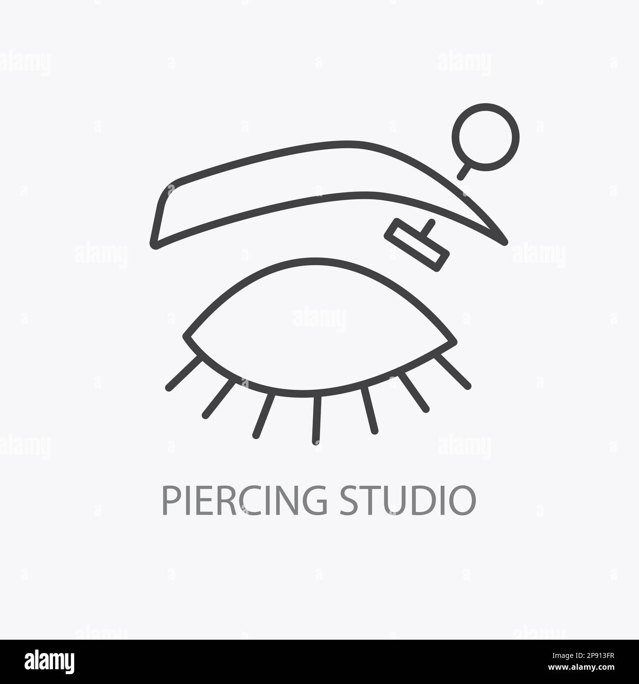 Piercing studio logo. Pierced eyebrow logotype Stock Vector