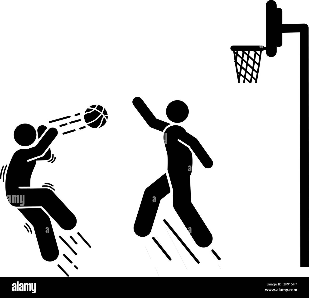 Basketball player black simple icon on white background. Vector ...