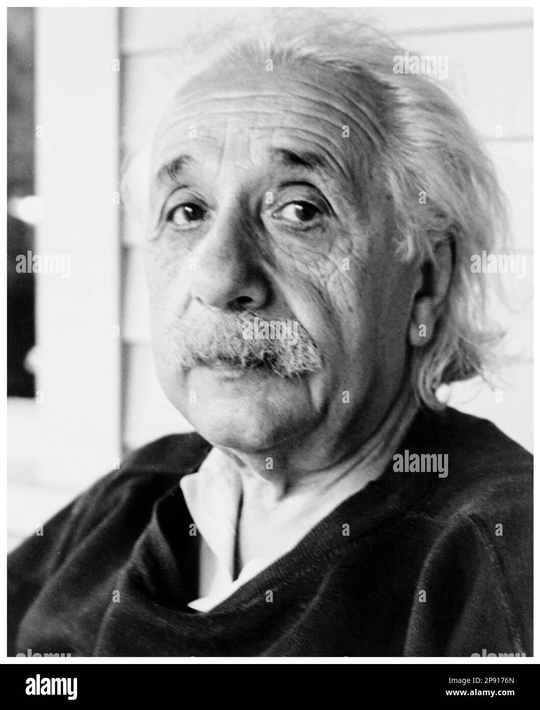 Albert Einstein (1879-1955), German born theoretical physicist, portrait photograph by John D Schiff, circa 1945 Stock Photo