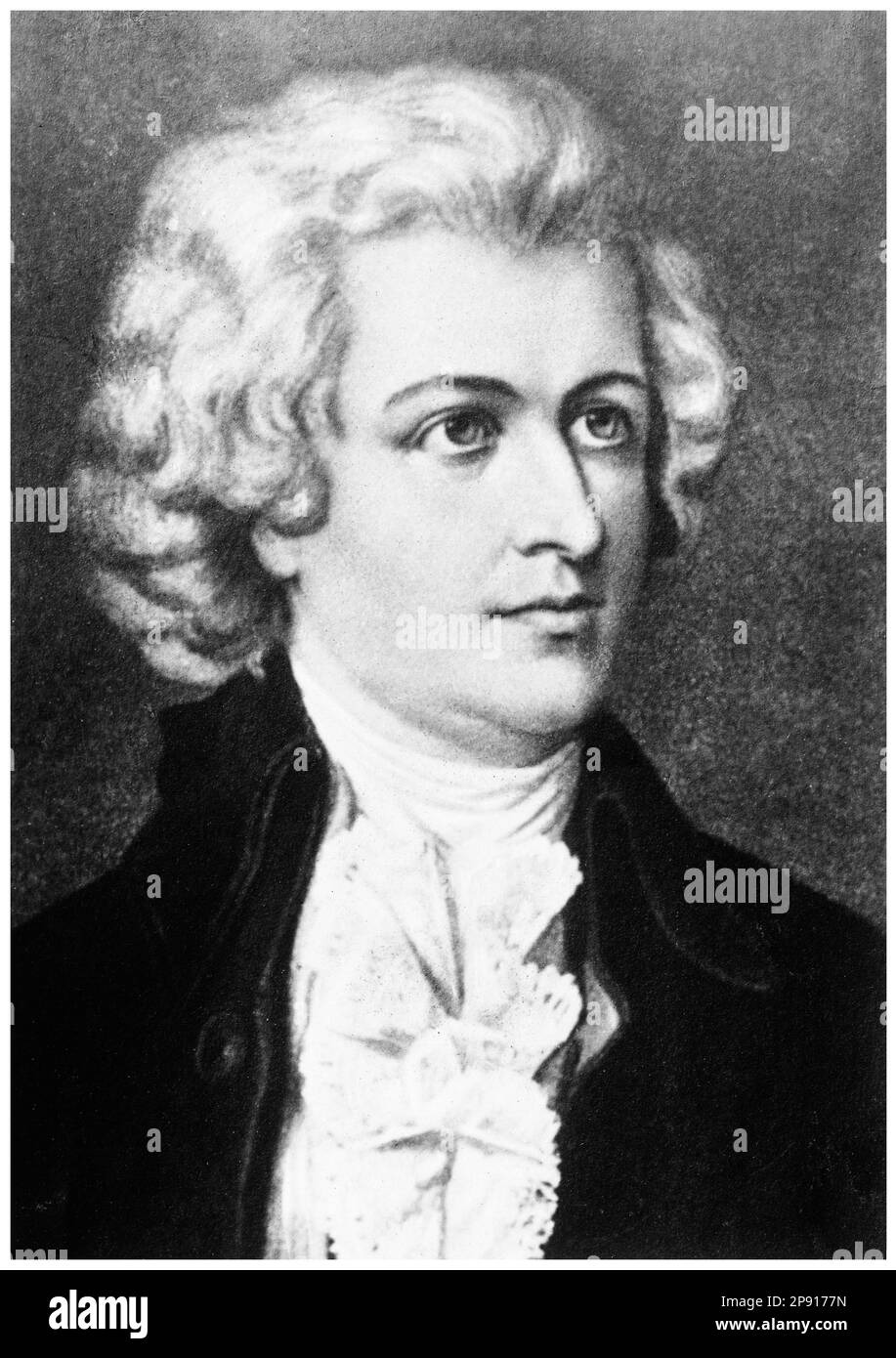 Wolfgang Amadeus Mozart, (1756-1791), Composer, photograph of a portrait painting by Detroit Publishing Co, 1915-1925 Stock Photo