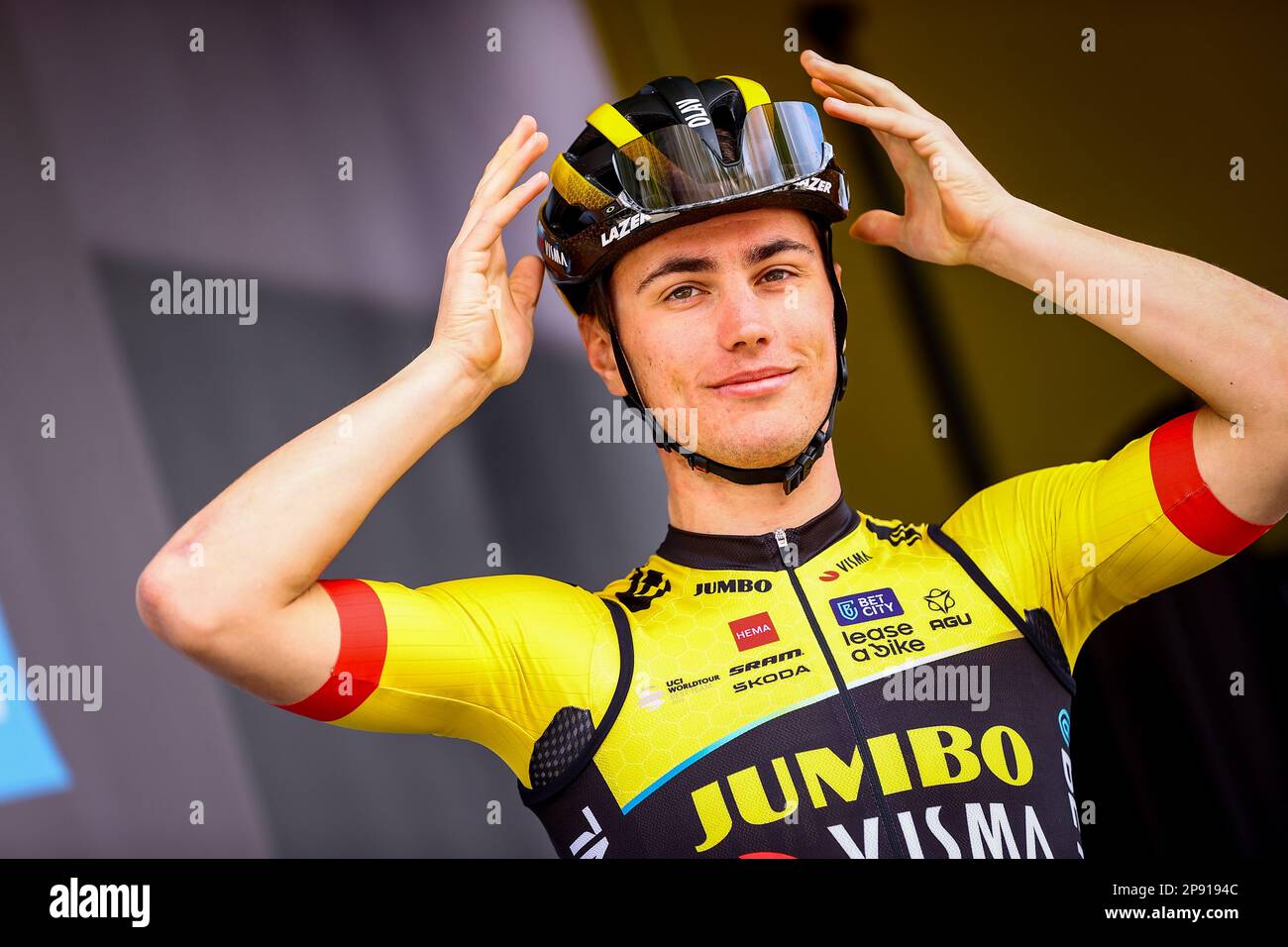 CollesurLoup, France, Friday 10 March 2023. Dutch Olav Kooij of Jumbo