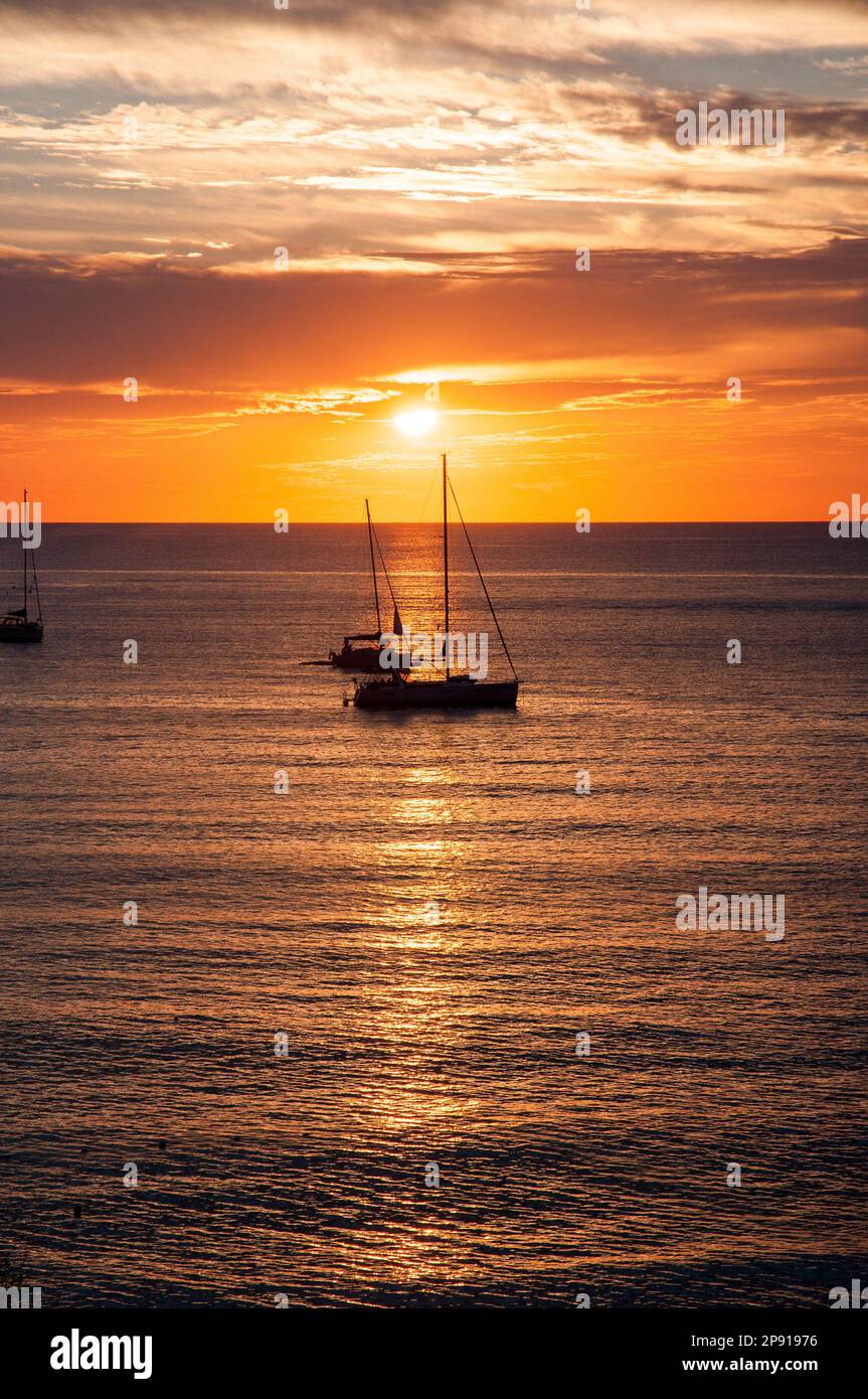 Italy: Isola d'Elba. Pictures of Summer Sunset on the sea whit sail boat. Andrea Pinna/Alamy Stock Photo
