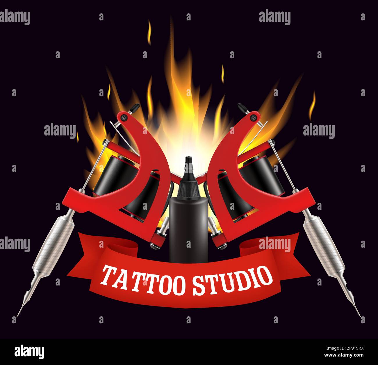 Tattoo studio label, emblem, logo vector template Stock Vector