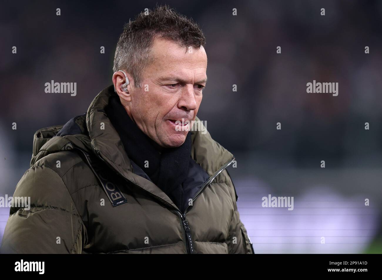 Former Player Lothar Matthaus looks on during the Uefa Europa League round of 16 first leg match beetween Juventus Fc and Sc Freiburg at Allianz Stadium on March 9 2023 in Turin, Italy . Stock Photo