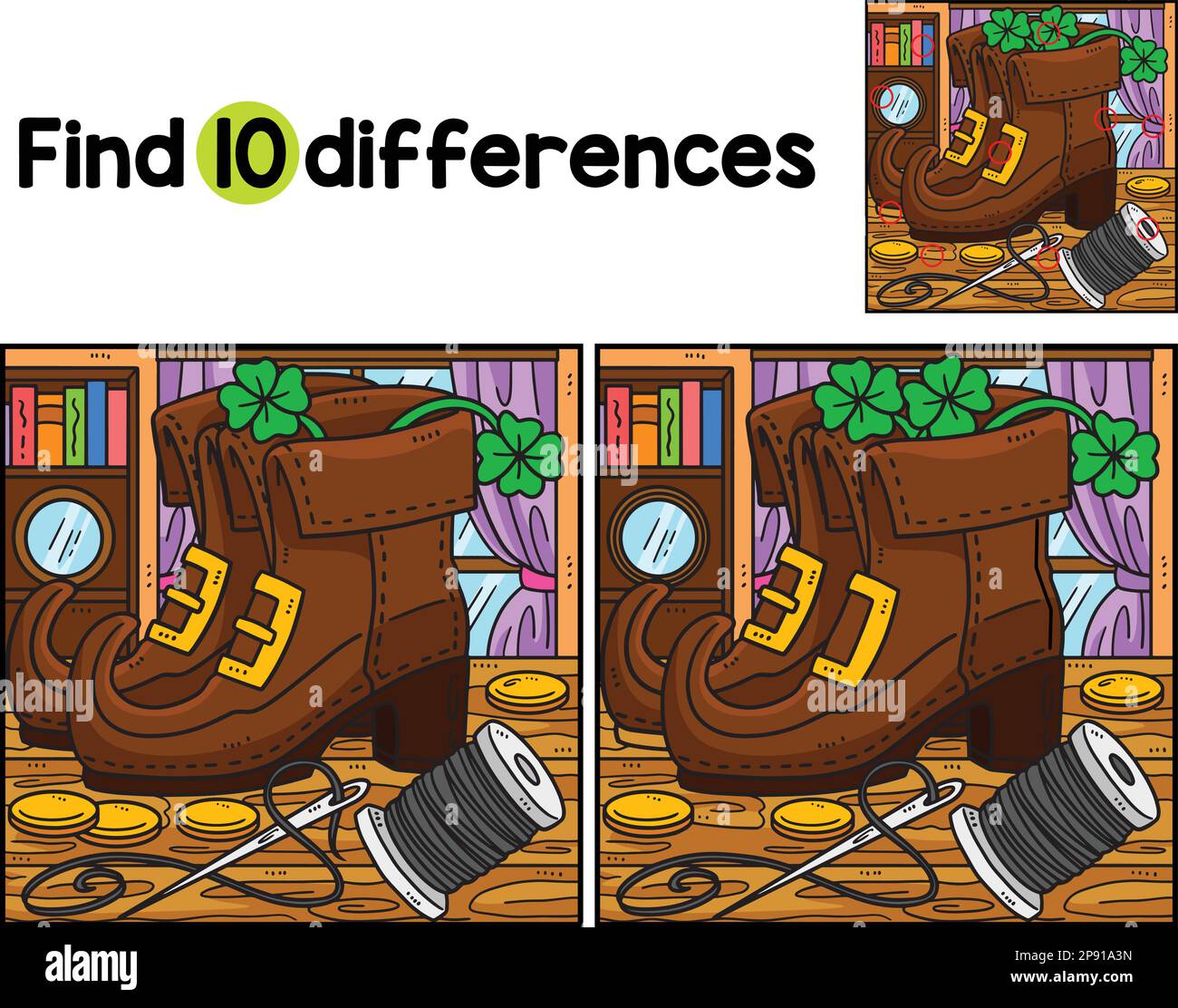 Leprechaun Shoes Find The Differences Stock Vector Image & Art Alamy