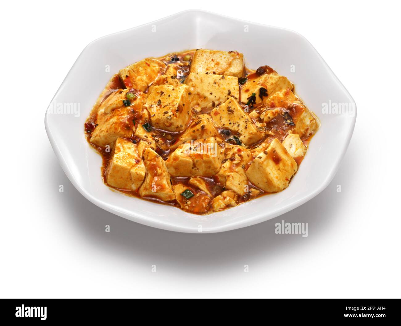 mala tofu ( numbing and spicy bean curd), Chinese Sichuan food Stock Photo