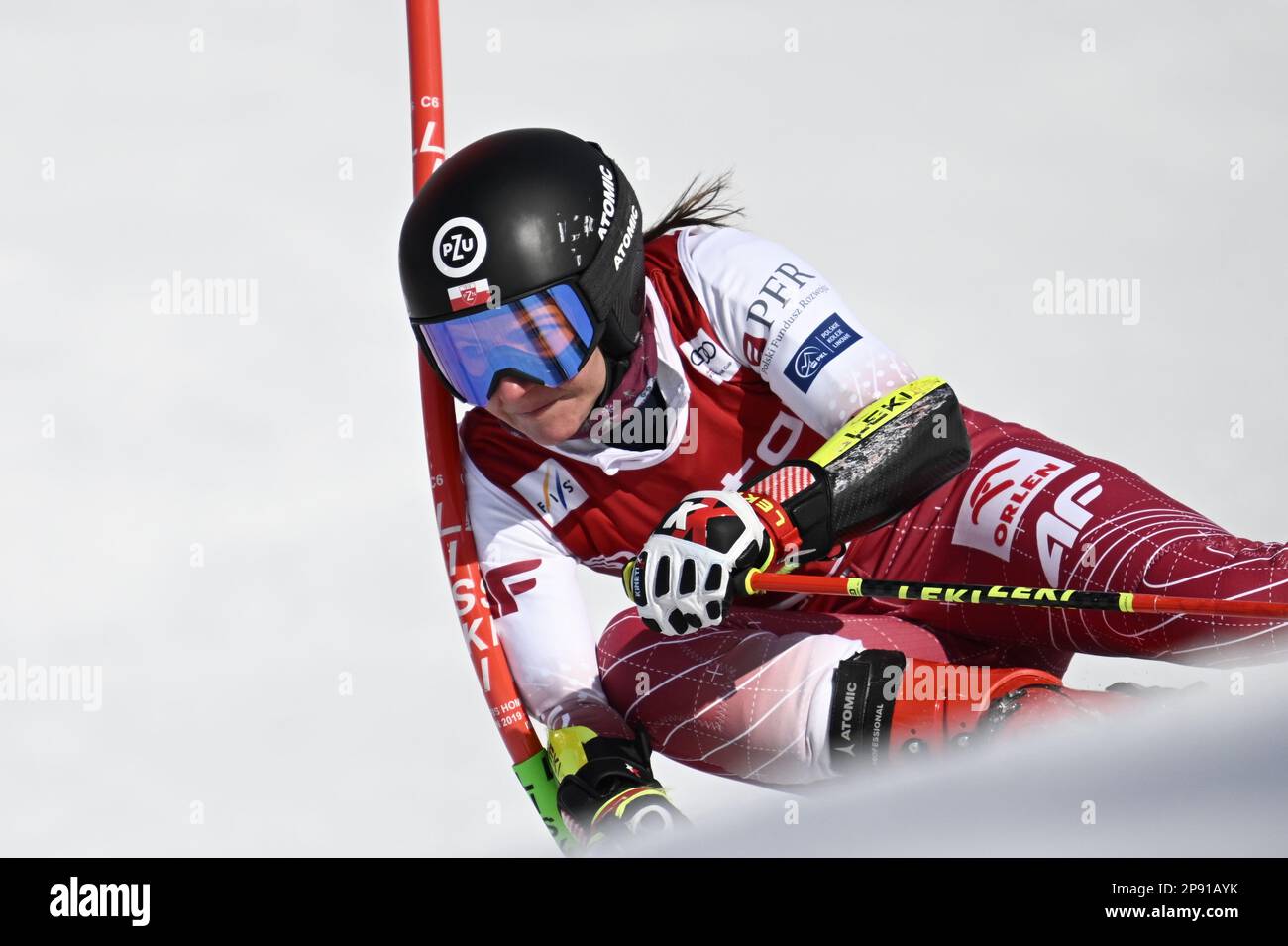 YEAR 20230310 Maryna Gasienica-Daniel, Poland, during the first run in the giant slalom competition in the World Cup, Åre.  Photo: Pontus Lundahl / TT Stock Photo