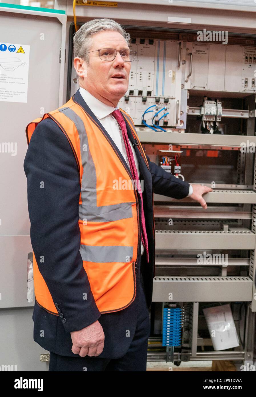 Labour leader Keir Starmer during a visit to Siemens Rail Automation